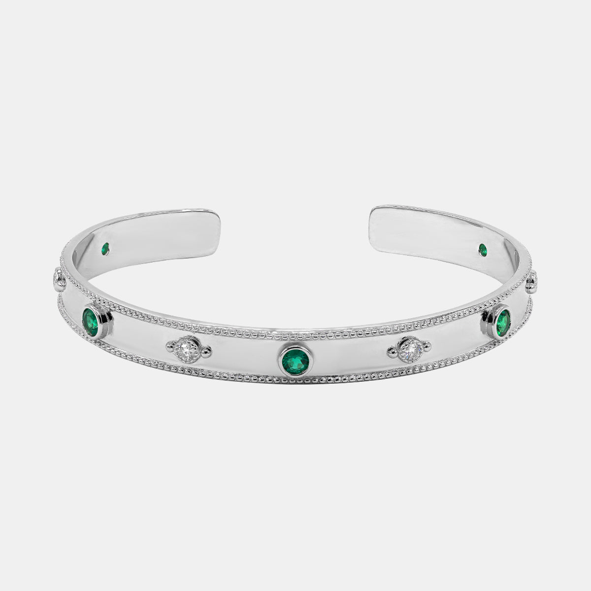 【747】Gemstone Fusion Symphony Emerald Harmony Bracelet
