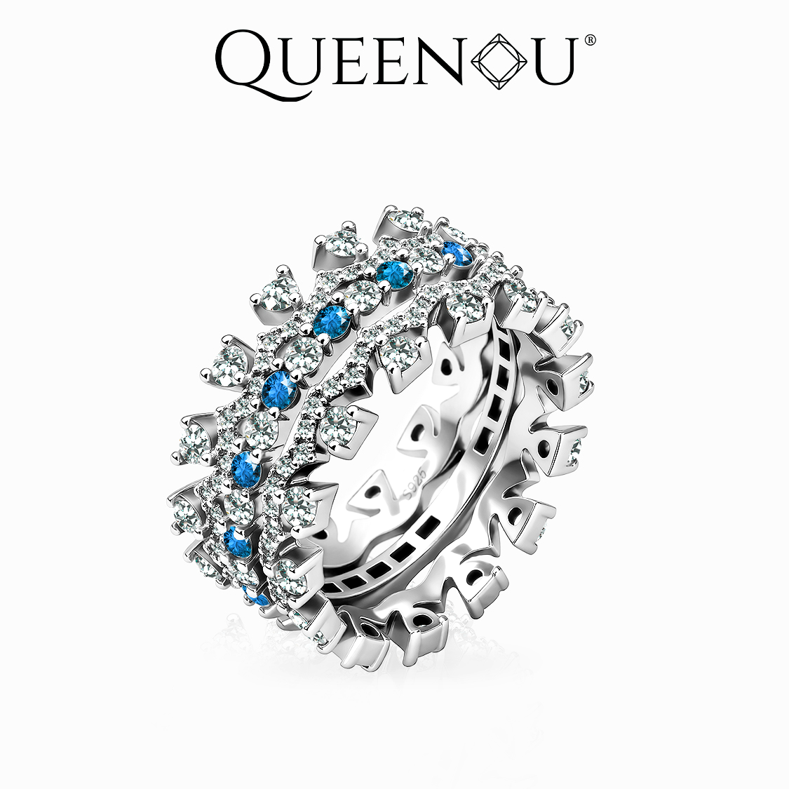 【275】Lace Linear Lucky Star Cubic Zirconia Ring Set