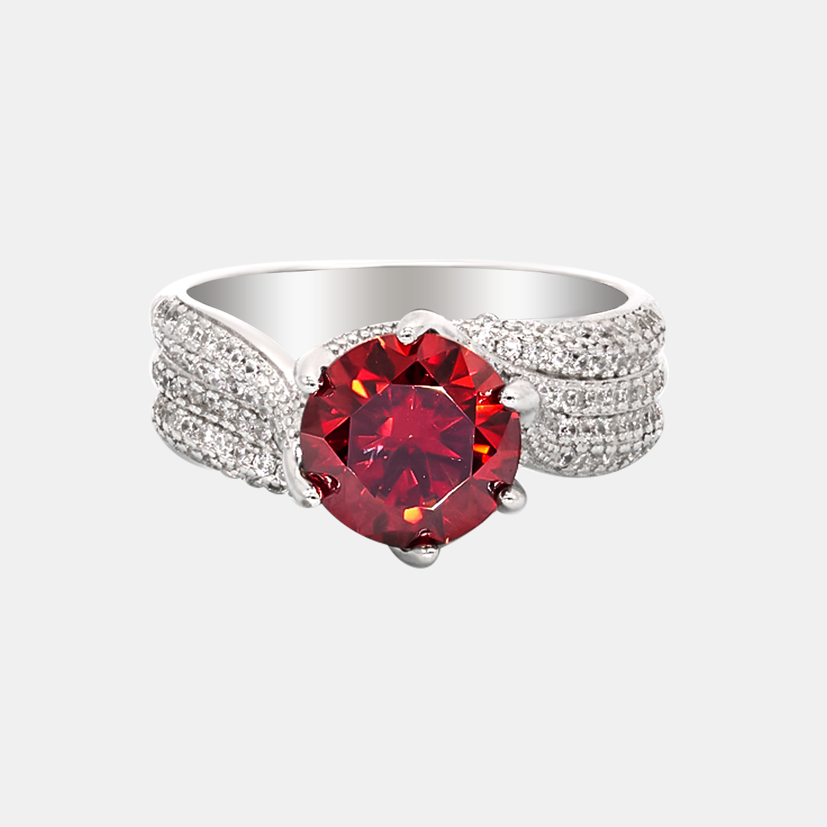 【#5R】 Round Ruby Moissanite Tension Ring