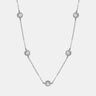 【196】Round Moissanite Gold Vermeil Chain Necklace - Queenou Jewelry