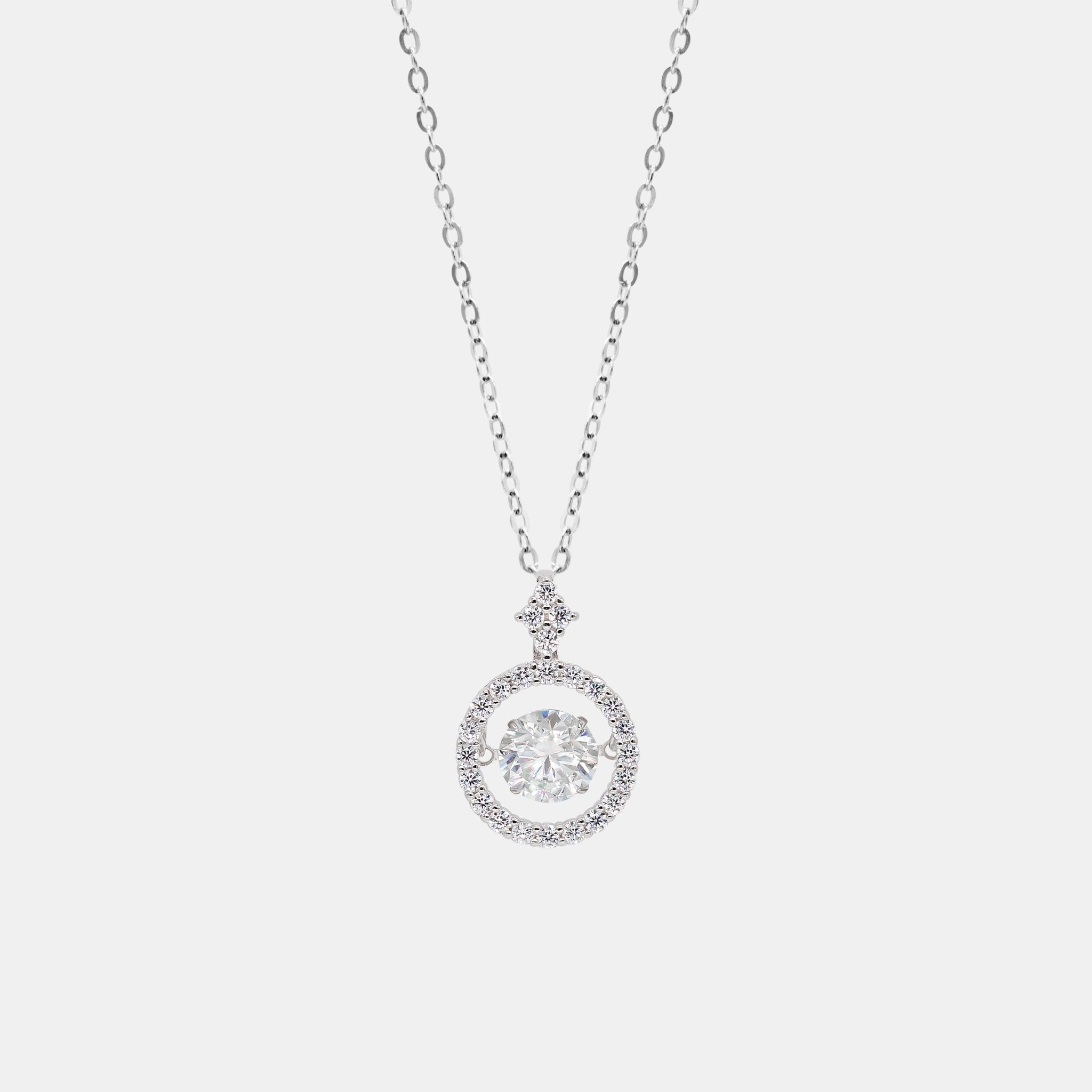 【#237】925 Sterling Silver Moissanite Necklace - Queenou Jewelry