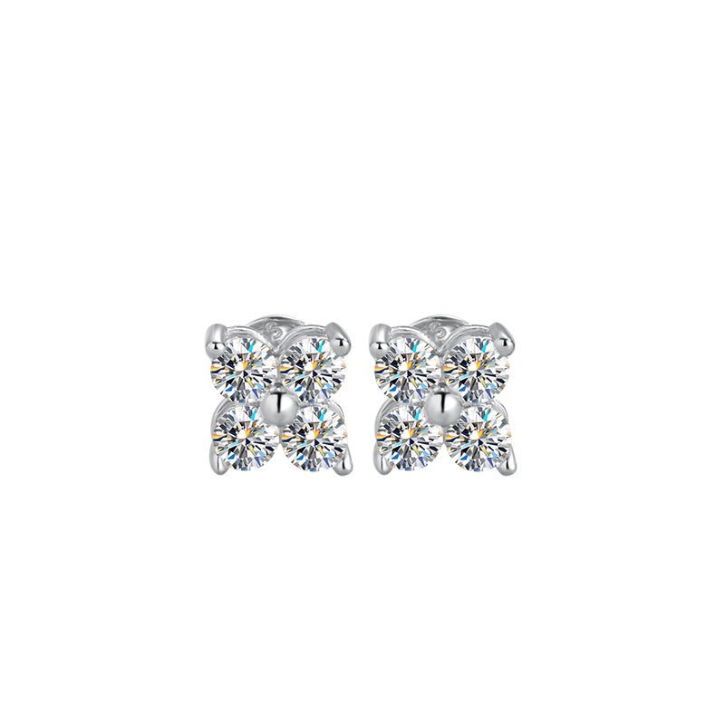 【#251】925 Sterling Silver Moissanite Earrings - Queenou Jewelry