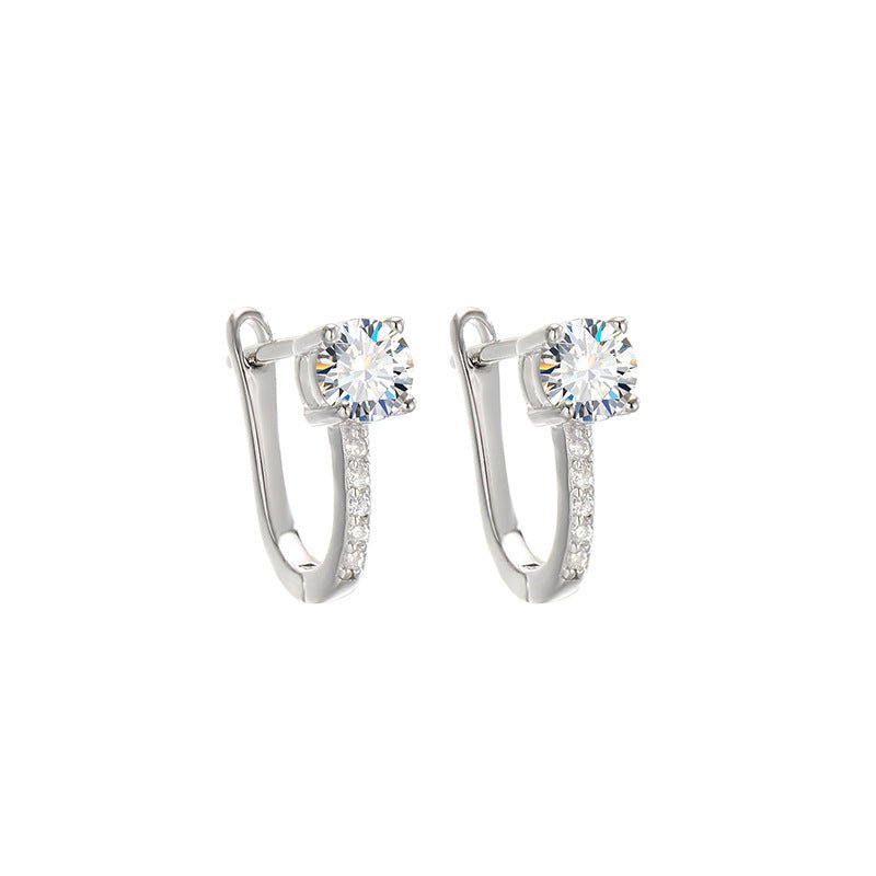 【#288】925 Sterling Silver Moissanite Earrings - Queenou Jewelry