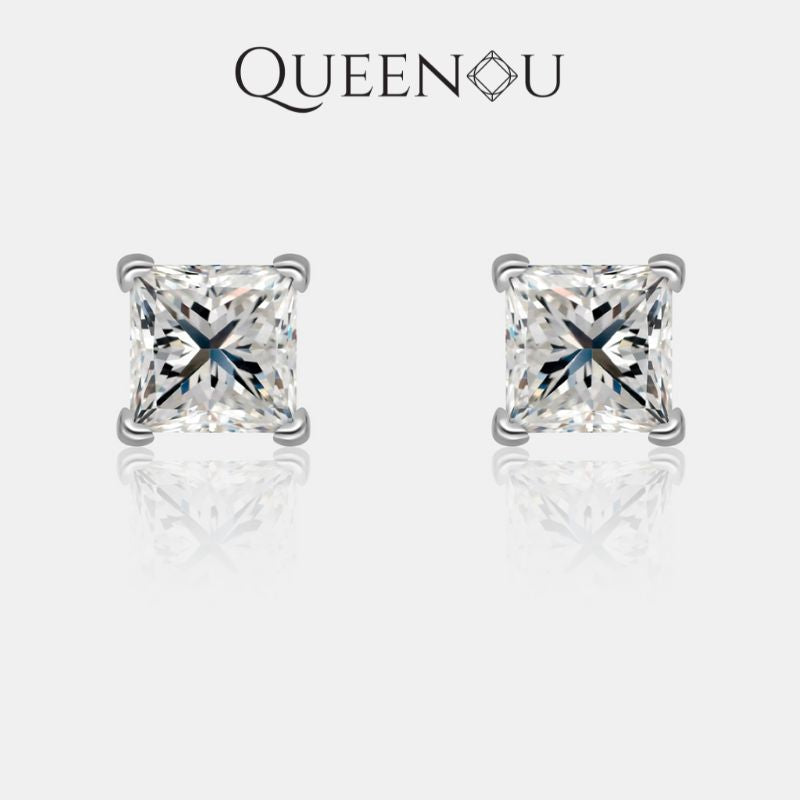 【936】Candy Glitter Princess Square Cut 1.2CT Cubic Zirconia Earrings  Elegant Vintage Design, Perfect for Special Occasions, Anniversary, Birthdays, and Everyday Glamour springtok springtok