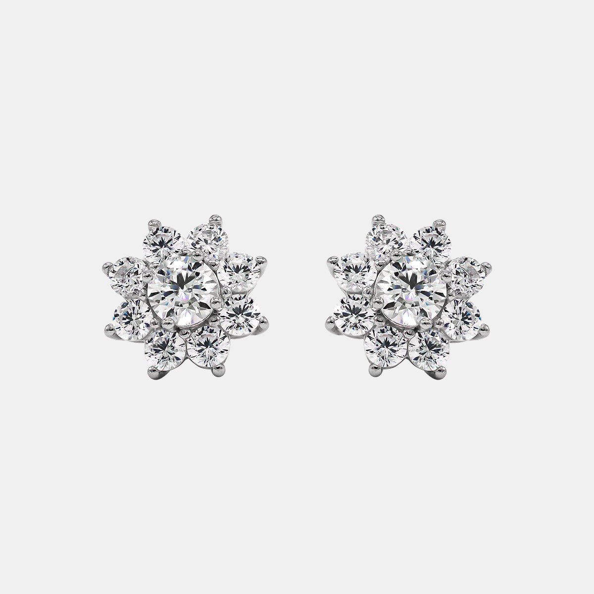 【776】Timeless Grace Eternal Blossom 0.5*2 Carat Moissanite Floral Dating Earrings - Queenou Jewelry