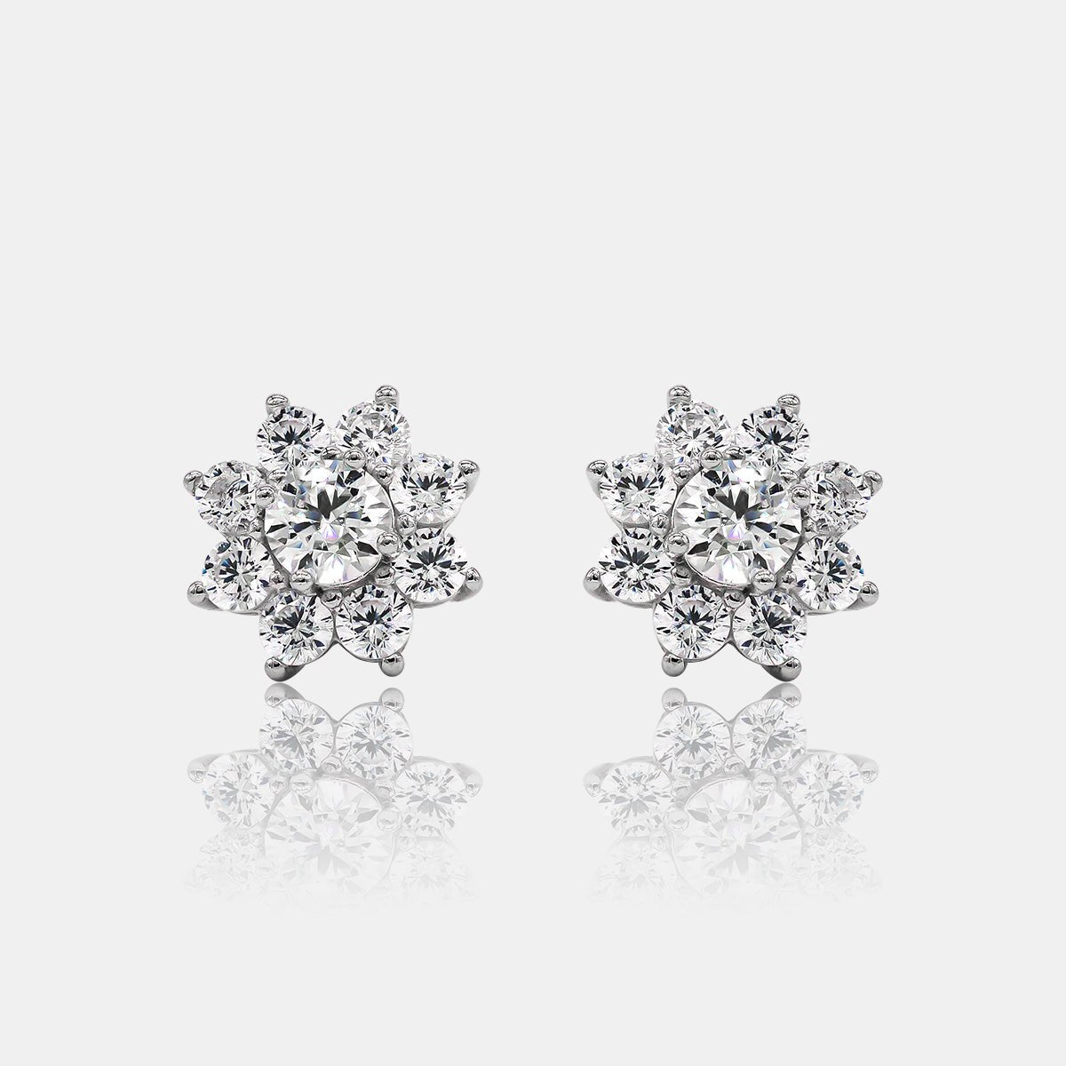 【776】Timeless Grace Eternal Blossom 0.5*2 Carat Moissanite Floral Dating Earrings - Queenou Jewelry