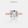 【784】“Eternal Graces” Only one 2 Carat Moissanite Modern Dating Ring - Queenou Jewelry