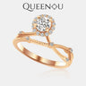 【844】0.5CT Synthetic Moissanite Infinity Twist Ring - Elegant Vintage Engagement, Wedding, and Anniversary Gift for Women - Queenou Jewelry