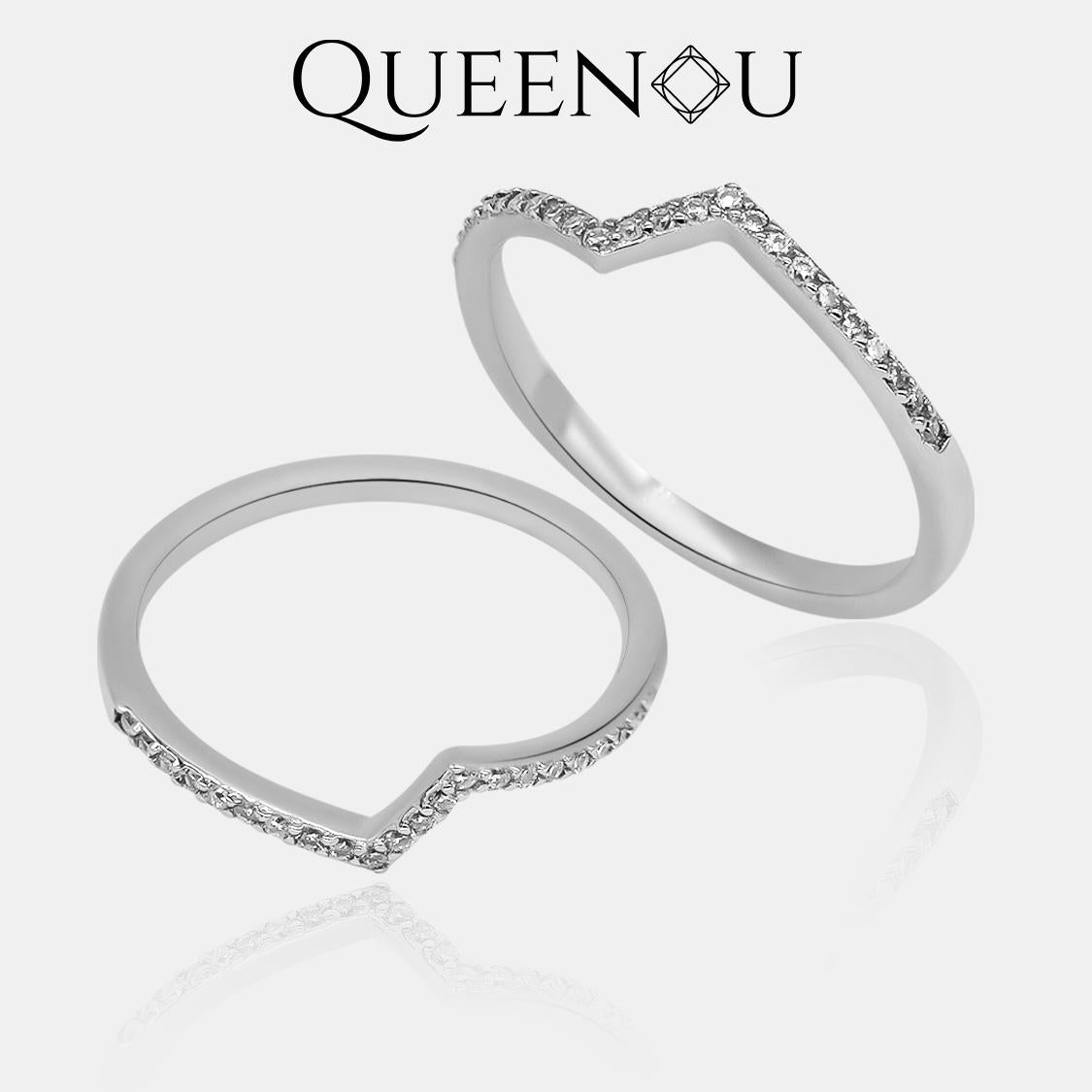 【847】Urban V - Guard Ring Anniversary/Birthday/Daily/Engagement/Wedding/Promise/For Women/For Girl/For Her - Queenou Jewelry
