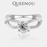 【862】Serene Twist Synthetic Moissanite Ring �C Elegant Design with a Unique Twist, Perfect for Engagements, Anniversaries, or Everyday Elegance. - Queenou Jewelry
