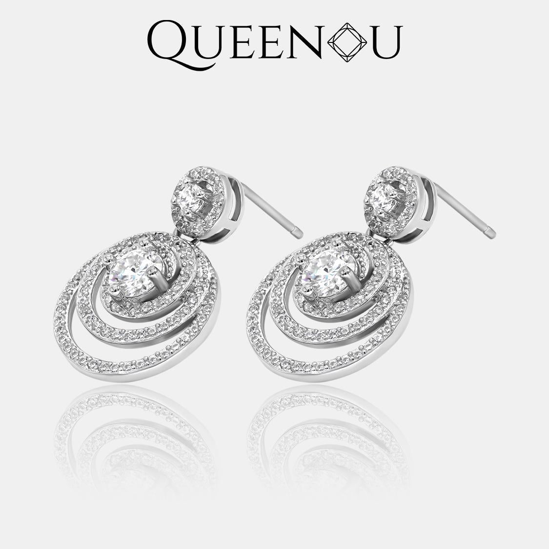 【901】Gorgeous Hoop Synthetic Moissanite Earrings - Queenou Jewelry