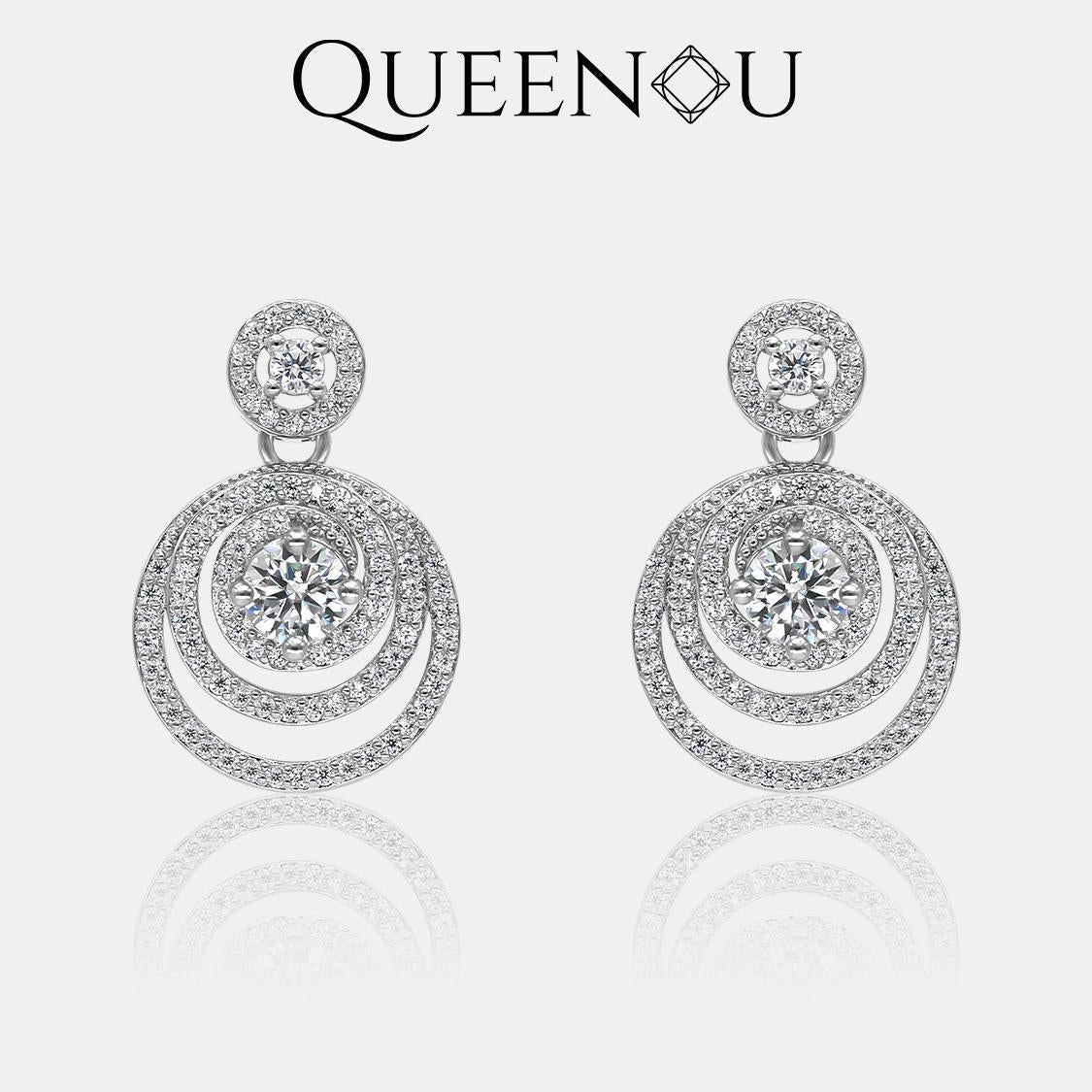 【901】Gorgeous Hoop Synthetic Moissanite Earrings - Queenou Jewelry
