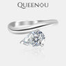 【914】1CT Vintage Luxe Twisted Teardrop Synthetic Moissanite Ring - Queenou Jewelry