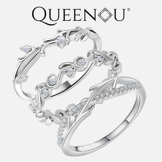 【926】Springtime greenery and new branches Synthetic Moissanite Rings - Queenou Jewelry