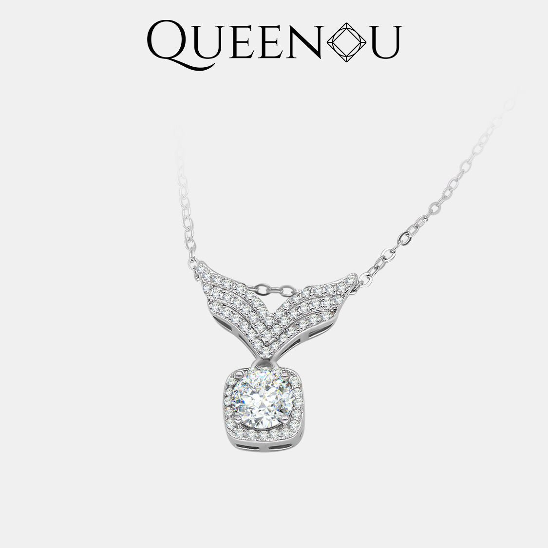 【931】Celestial Wings 1CT Synthetic Moissanite Necklace - Queenou Jewelry