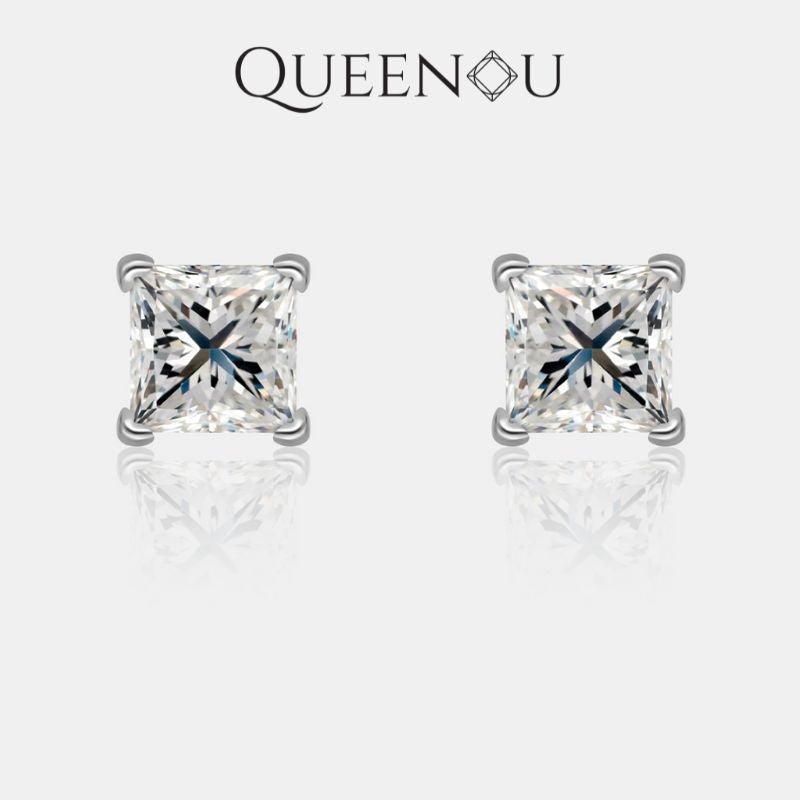 【936】Candy Glitter Princess Square Cut 1.2CT Cubic Zirconia Earrings Elegant Vintage Design, Perfect for Special Occasions, Anniversary, Birthdays, and Everyday Glamour springtok springtok - Queenou Jewelry