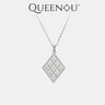 【948】Luxury Geometric Drop Necklace | 1.8CT Total (9x0.2CT) Oval Synthetic Moissanite Mosaic | Crushed Ice Zirconia Matrix | Color Select - Queenou Jewelry