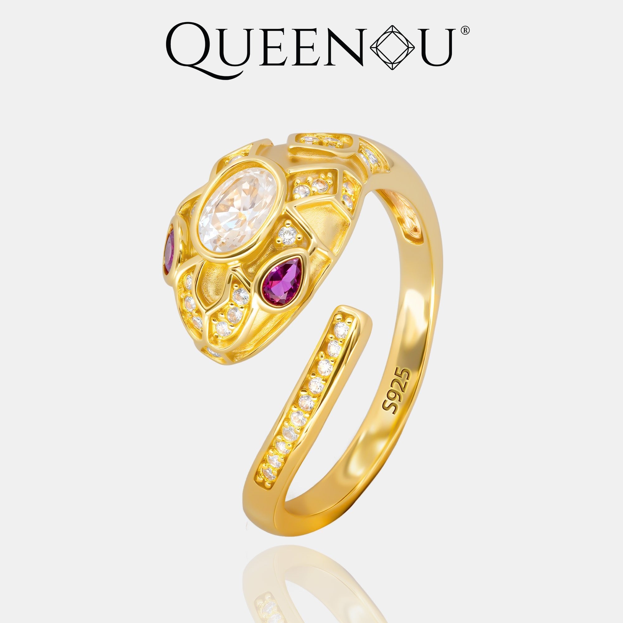 【952】Oval White Synthetic Moissanite Jewelry Set | Bracelet & Earrings&Ring - Queenou Jewelry