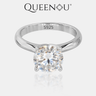 【956】3CT Colored Synthetic Moissanite Engagement Ring | Secure 4 - Prong Setting | Available in 4 Colors - Queenou Jewelry