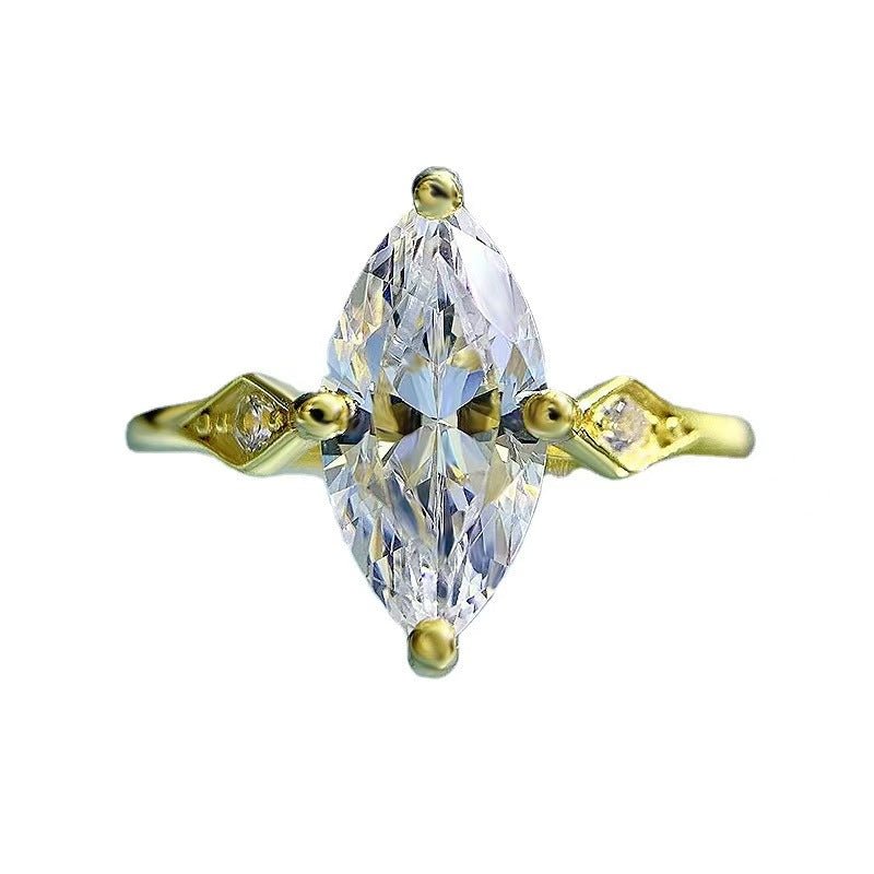 【963】Marquise Cut 1.5ct Cubic Zirconia Ring - Queenou Jewelry