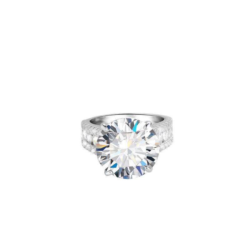 【228】10CT 925 Sterling Silver Moissanite Ring