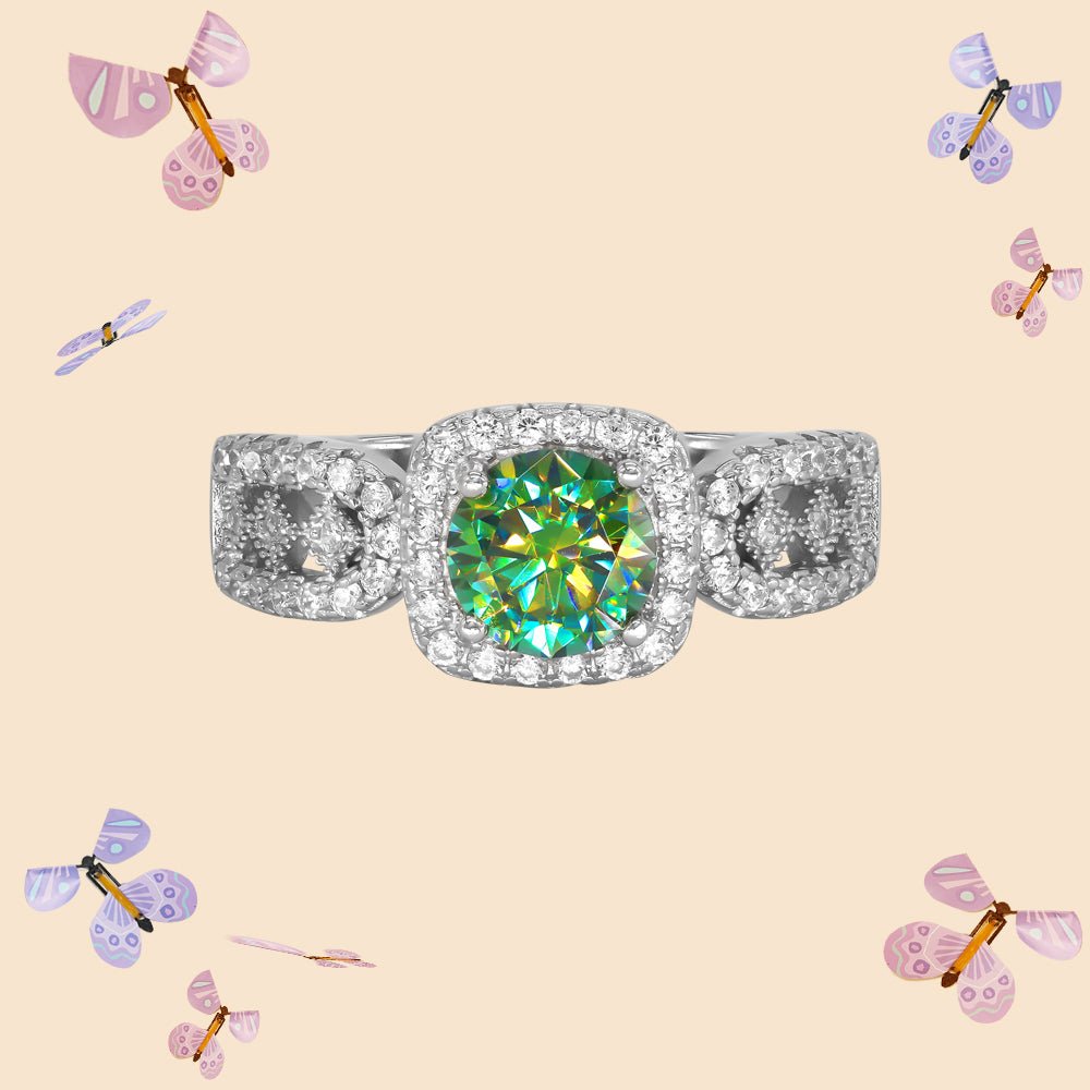 【#A9】Dream Ring (1CT 925 STERLING SILVER MOISSANITE RING) - Queenou Jewelry