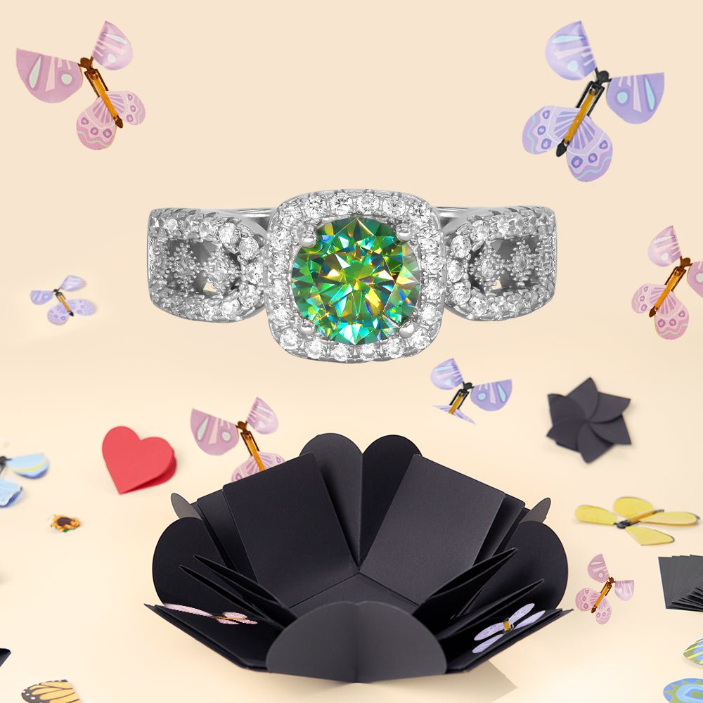 【#A9】Dream Ring (1CT 925 STERLING SILVER MOISSANITE RING) - Queenou Jewelry