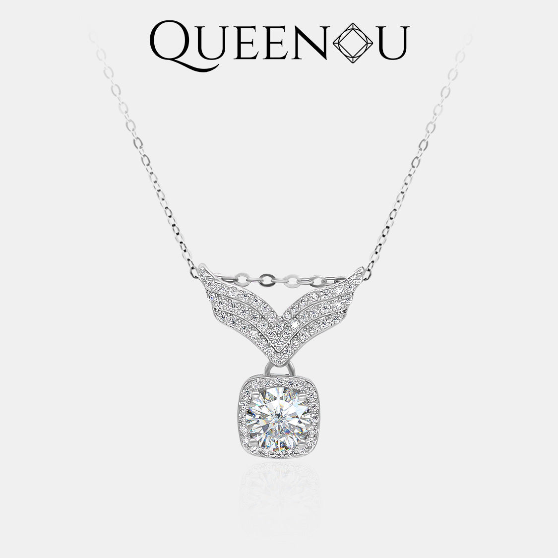 【931】Celestial Wings 1CT Synthetic Moissanite Necklace