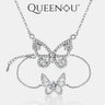 【Z3】Romantic Sparkling Butterfly 1CT Synthetic Moissanite Necklaces and bracelets Jewelry Set - Perfect Anniversary, Bridal, or Valentine’s Day Gift - Queenou Jewelry