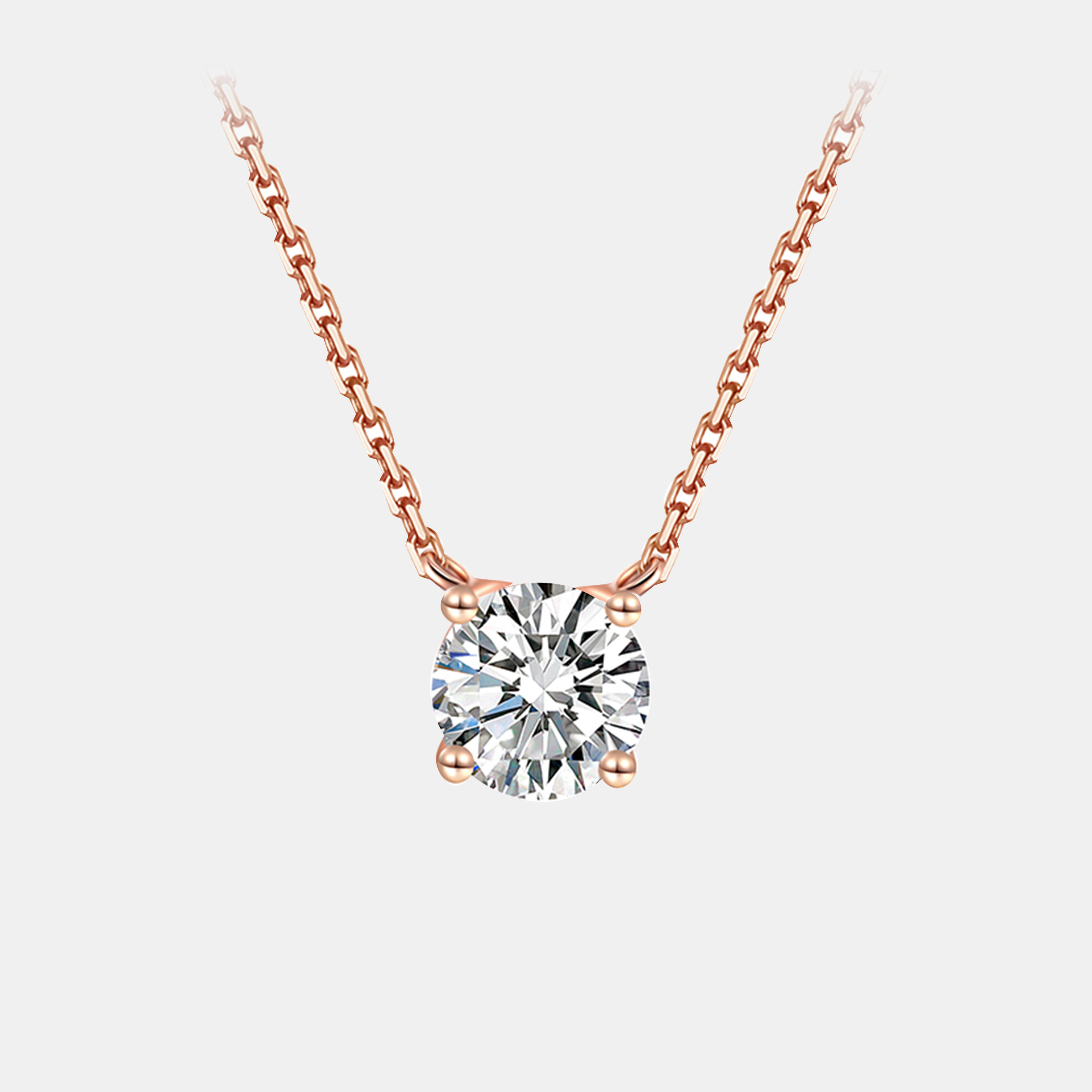 Gold 4-Prong Lab Diamond Necklace