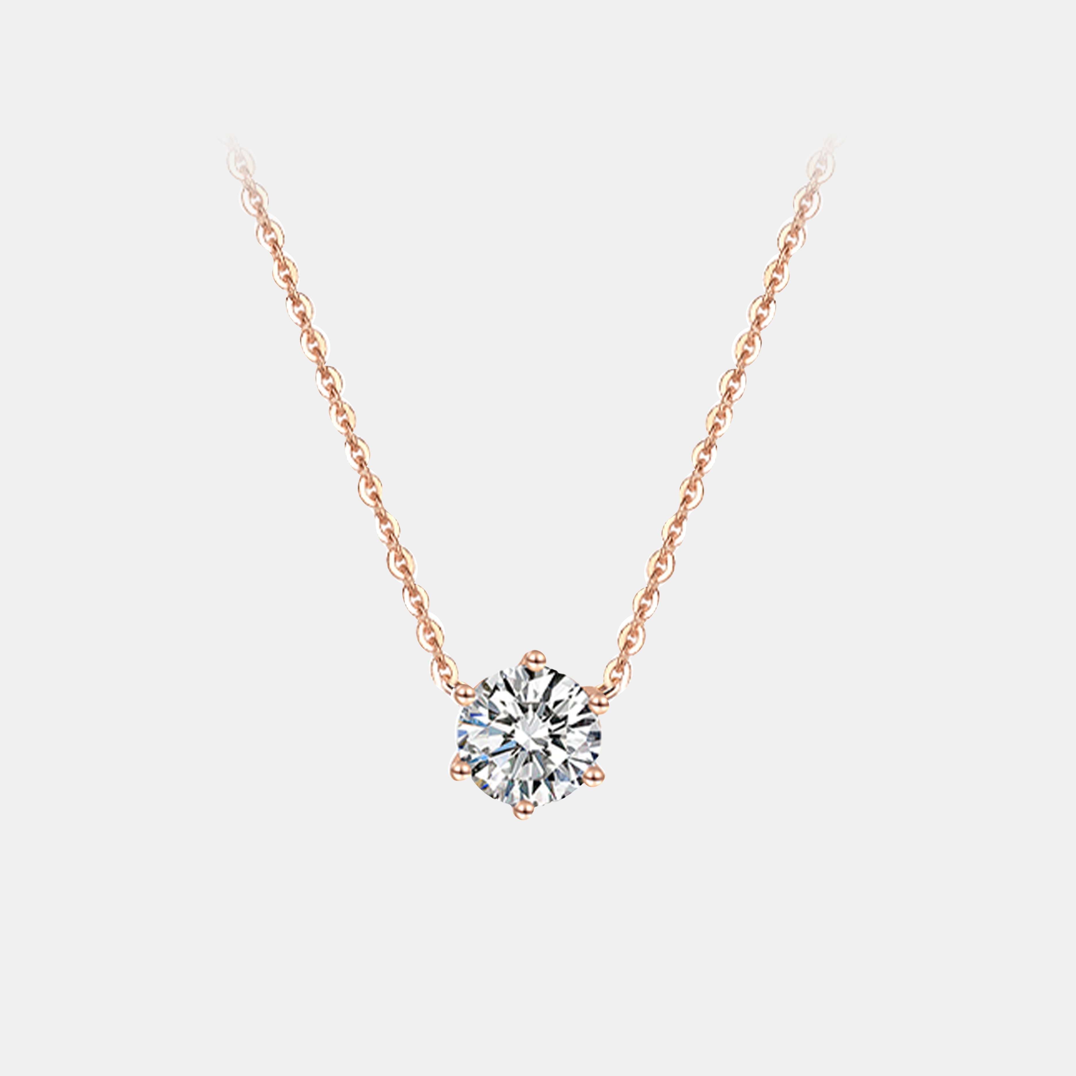 Gold 6-Prong Lab Diamond Necklace