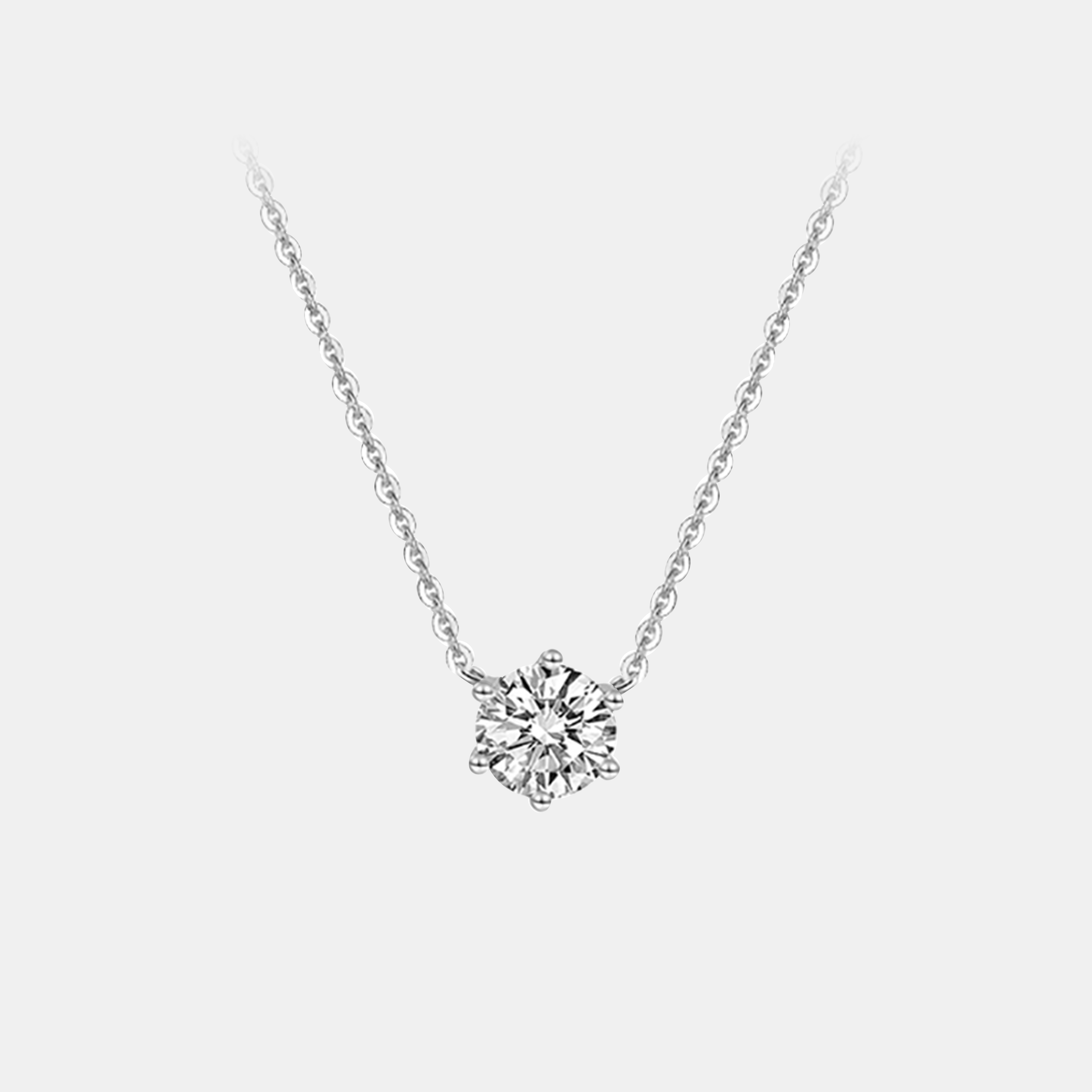 Gold 6-Prong Lab Diamond Necklace
