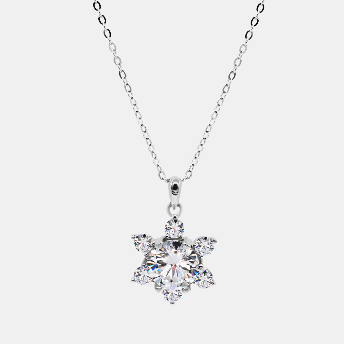 【811】Winter Triangle 2CT Moissanite Necklace