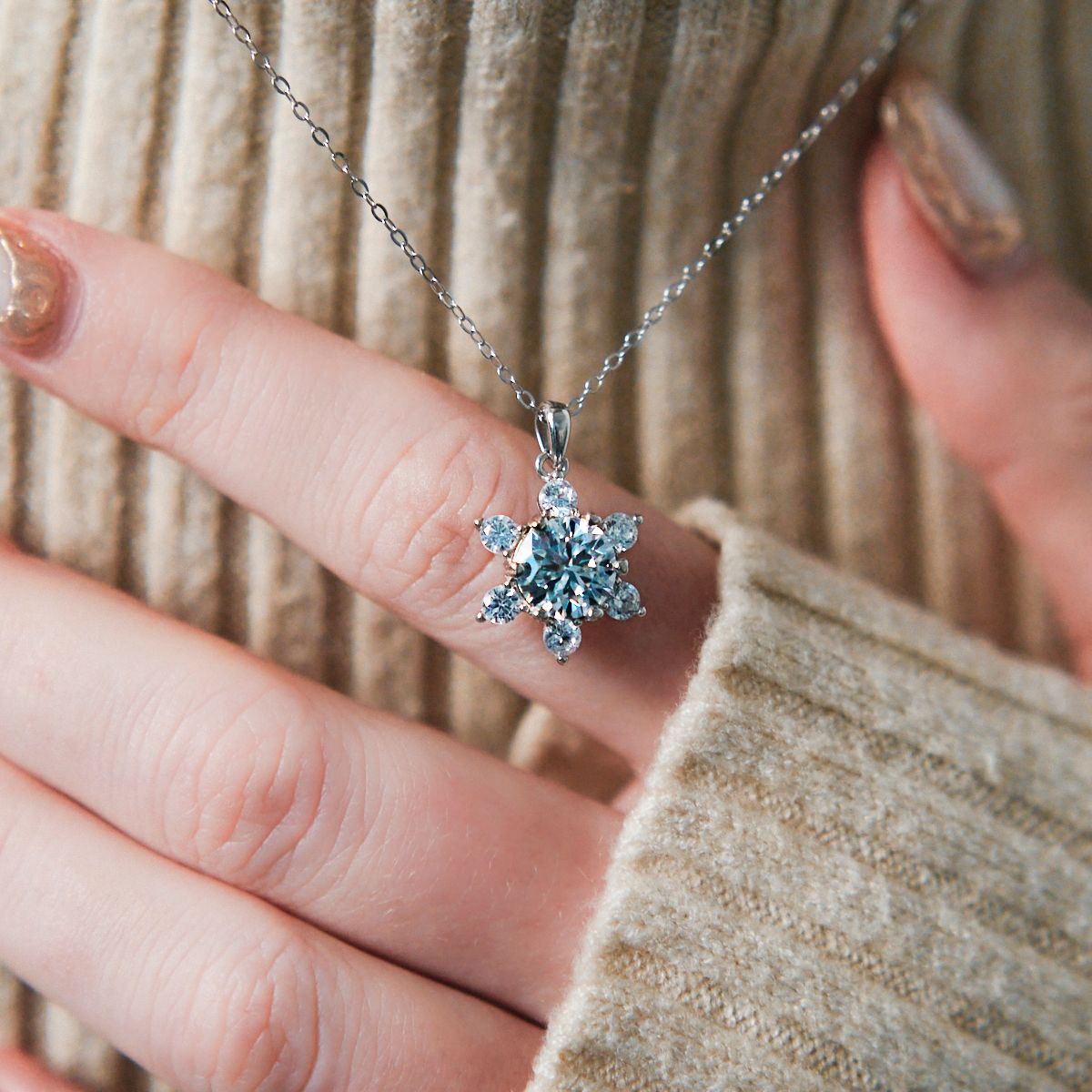 【811】Winter Triangle 2CT Moissanite Necklace
