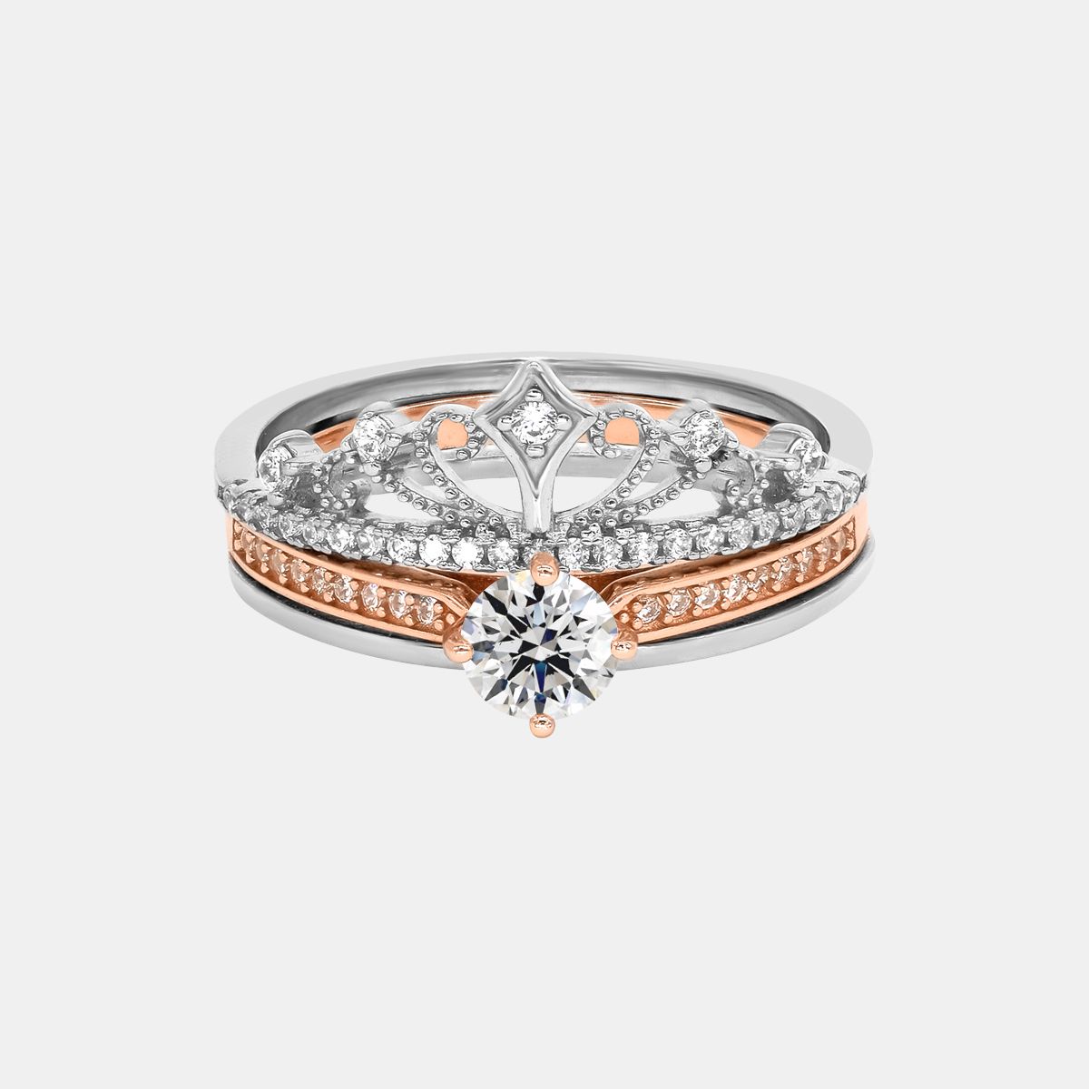 【400】"Winter Ball" Detachable Tiara Moissanite Ring